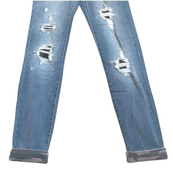 Judy Blue Women’s Camo Patch Skinny Jeans Distressed Size 7/28 JB82109MD - Picture 5 of 15